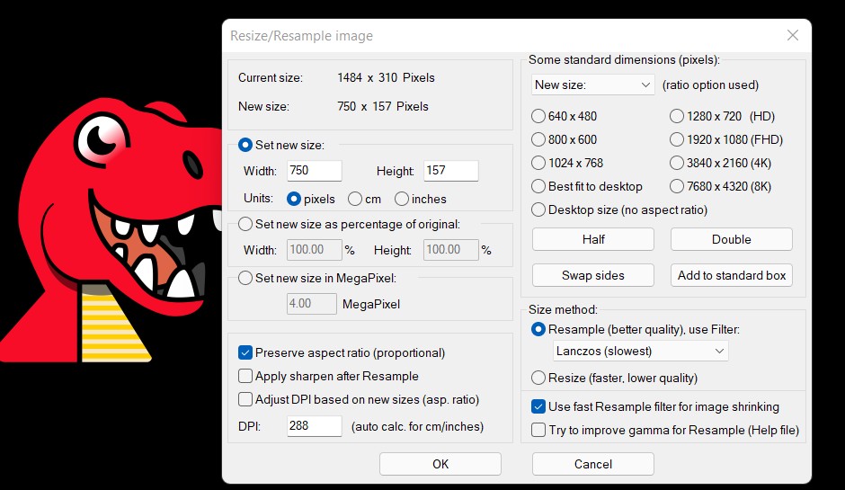 How to reduce image size  using IrfanView