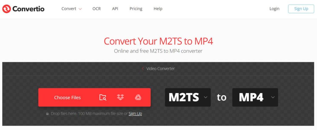 Convertio M2TS to MP4 Converter