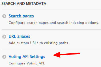 Click on voting API Settings