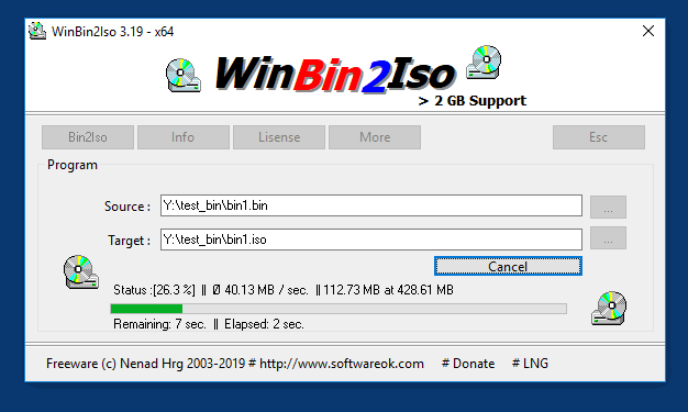 WinBin2Iso from SoftwareOK