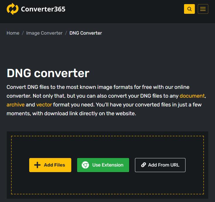 Converter365 Online DNG Converter