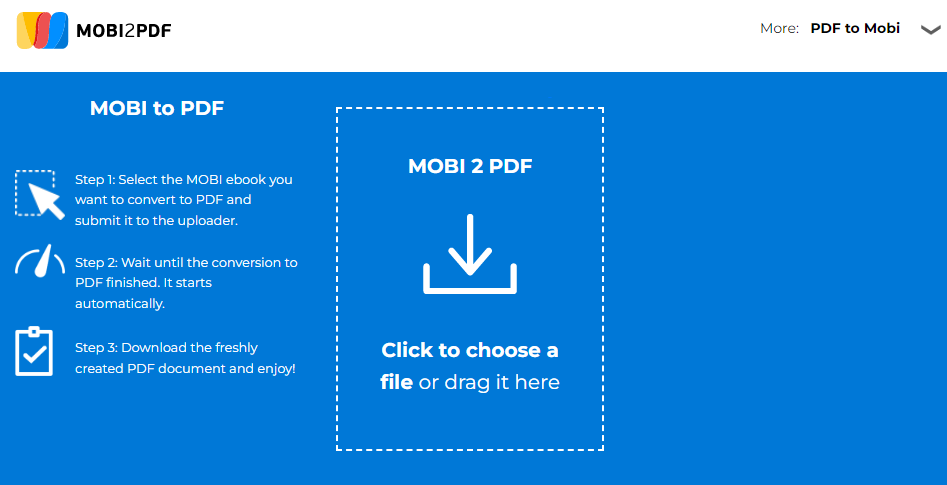 MOBI2PDF Free Online MOBI to PDF Converter