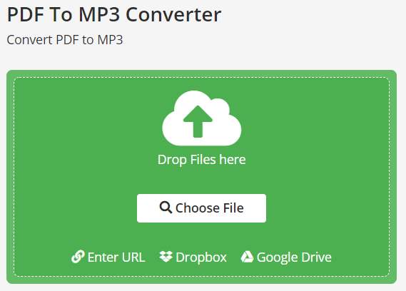 Online-Convert - Free PDF to Audio Converter