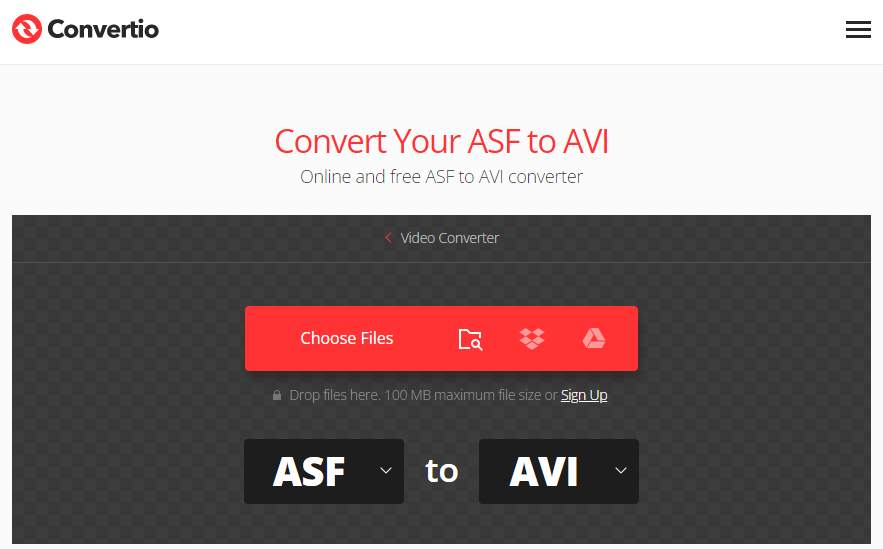 Convertio - Free ASF to AVI Converter
